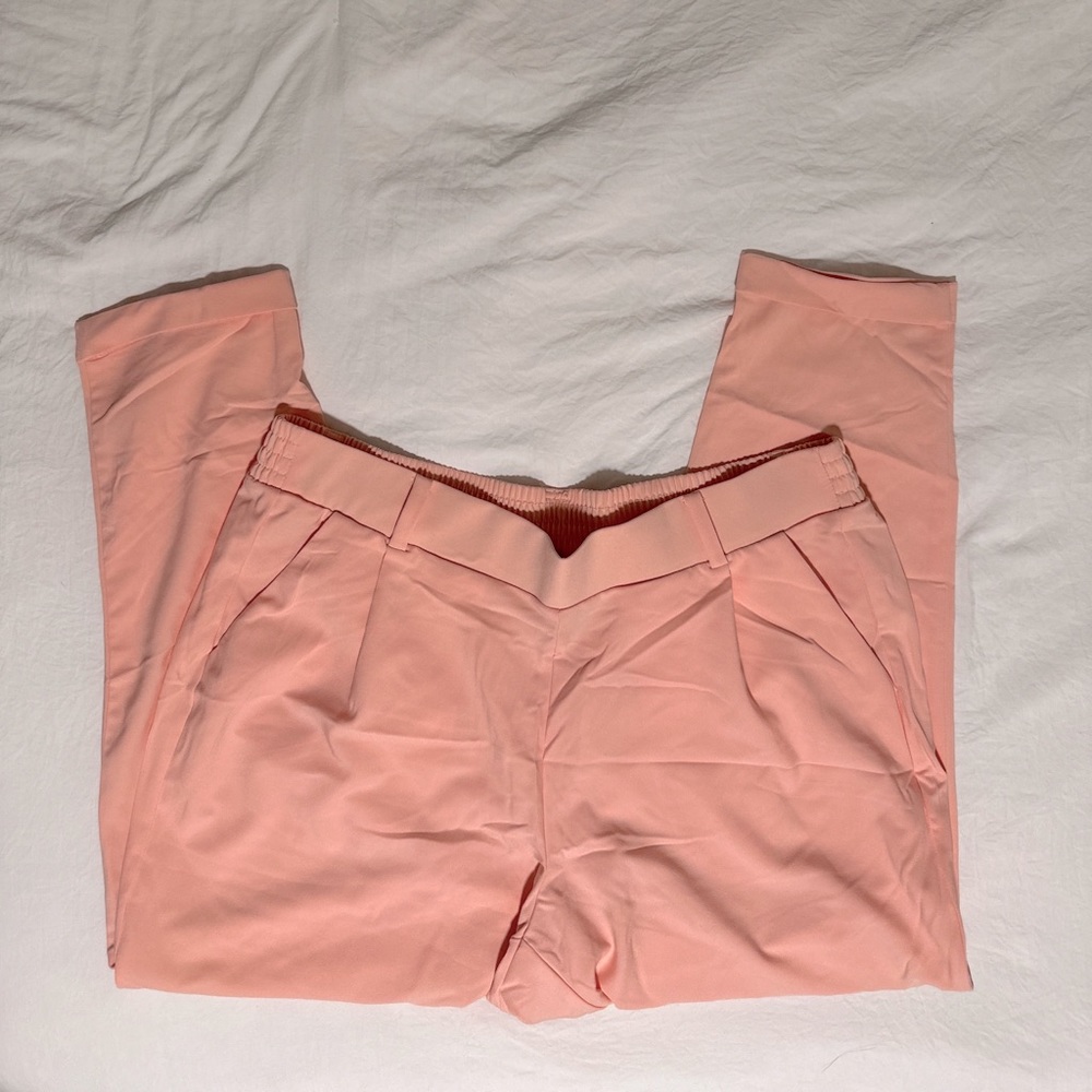 EUC PULL-ON TAPER STRETCH CREPE HIGH-RISE TIE-FRONT PANT (size 14/16)